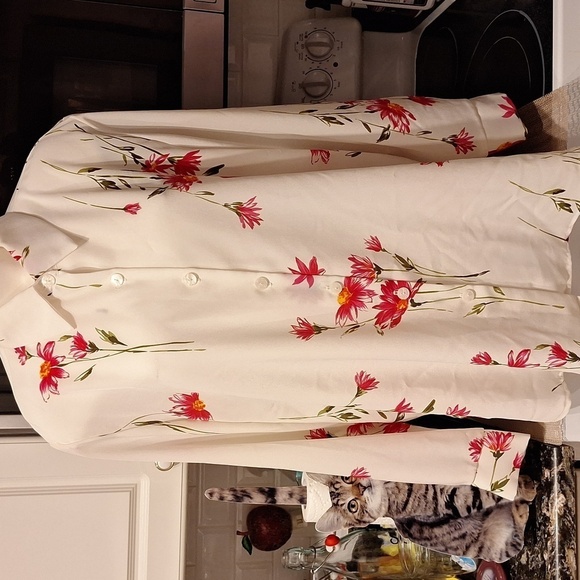 D Silver Threads long sleeve button down regular size blouse XL. EUC - Picture 1 of 4